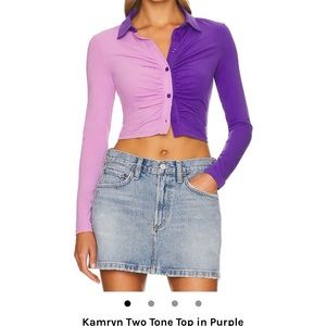 MORE TO COME Kamryn Two Tone Top in Purple Sz XS